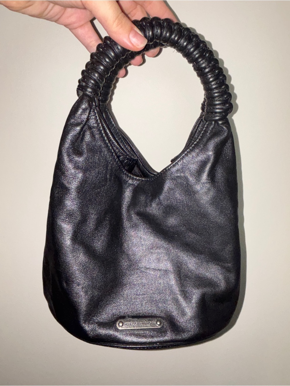 Rebecca Minkoff Black Wrapped-Handle Hand Bag